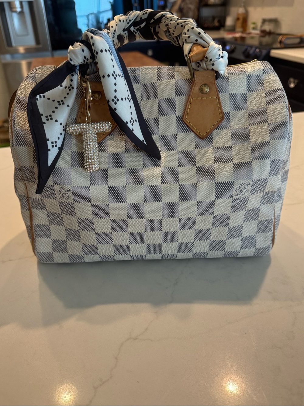 Authentic Louis Vuitton Azur Speedy 25